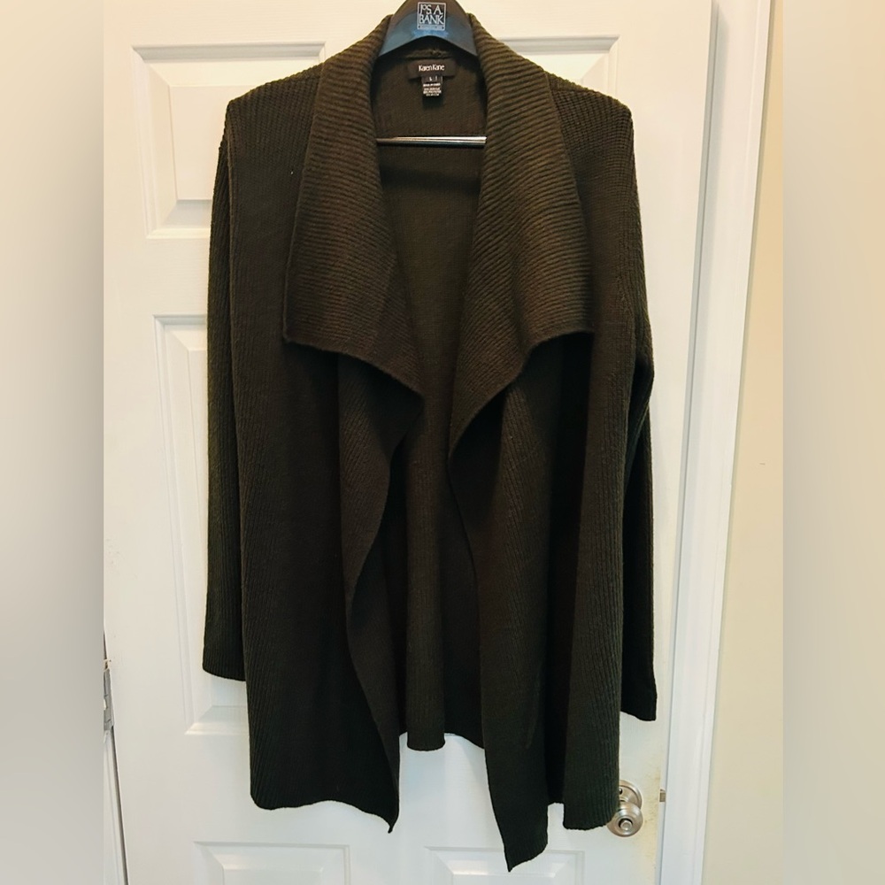 NWOT Karen Kane Olive Draped Open-Front Cardigan, Size Large - Picture 4 of 16